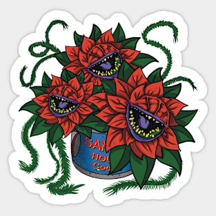 Poinsettia 2 - Christmas horror plant Sticker